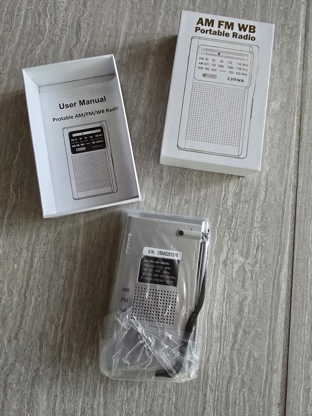 Portable AM/FM/WB NOAA Weather Radio - Silver - Picture 3 of 3